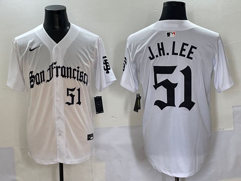 Men 2025 San Francisco Giants 51 J.H.Lee White Five generations Joint Name Nike MLB Jersey style 6